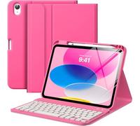 MoKo Custodia con Tastiera per iPad (A16) 11a Generazione 11 Pollici 2025, iPad 10a Generazione 10,9 Pollici con Supporto per Matita, Tastiera Bluetooth Staccabile Multi-Angolo, Rosa Persa