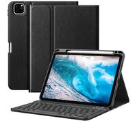 MoKo Custodia con Tastiera per iPad Air 11 Pollici M2 2024, Custodia Folio con Tastiera Magic Staccabile e Portapenne per iPad Air 6a/ 5a/ 4a Gen. (2024/2022/2020), Tastiera Layout Americano, Nero