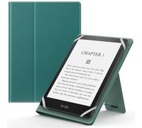 MoKo Custodia Cover Universale Compatibile con E-Lettore Kindle/Kobo/Voyaga/Lenovo/Sony/Tolino da 6", 6,8" e 7", in Pelle PU con Chiusura di Elastico, Doppio Supporto e Manico, Verde Giada