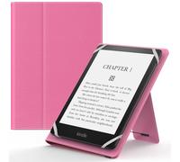 MoKo Custodia Cover Universale Compatibile con E-Lettore Kindle/Kobo/Voyaga/Lenovo/Sony/Tolino da 6", 6,8" e 7", in Pelle PU con Chiusura di Elastico, Doppio Supporto e Manico, Magenta