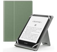 MoKo Custodia Cover Universale Compatibile con E-Lettore Kindle/Kobo/Voyaga/Lenovo/Sony/Tolino da 6", 6,8" e 7", in Pelle PU con Chiusura di Elastico, Doppio Supporto e Manico, Celadon