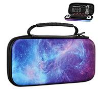 MoKo Custodia da Trasporto Compatibile con Nintendo Switch OLED/Switch, Custodia Rigida per Console Switch, con 10 Slot per Schede di Gioco, Chiusura Cerniera Liscia, Cielo Stellato Viola
