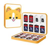 MoKo Custodia Giochi Porta Compatibile con Nintendo Switch & Switch Lite & Switch OLED 2021, Custodia Protettiva con 16 Scompartimenti Schede Gioco Organizer Card Giochi Custodia - Arancione Cane