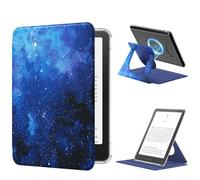 MoKo Custodia Girevole a 360° per 7" eBook Reader 12a Gen 2024, Retro Trasparente Staccabile Magnetica Regolabile con Auto Wake/Sleep, Non compatibile con TCL Remarkable Kobo, Cielo Stellato Blu