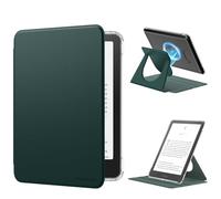 MoKo Custodia Girevole a 360° per 7" Kindle Paperwhite 12a Gen 2024 e Kindle Colorsoft 2024/2025, con Retro Trasparente, Staccabile Magnetica Regolabile e con Funzione Auto Wake/Sleep, Verde Notte