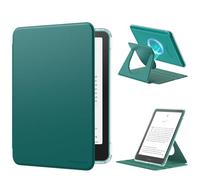 MoKo Custodia Girevole a 360° per 7" Kindle Paperwhite 12a Gen 2024 e Kindle Colorsoft 2024/2025, con Retro Trasparente, Staccabile, Magnetica, Regolabile e con Funzione Auto Wake/Sleep, Verde Giada