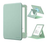 MoKo Custodia Girevole a 360° per Kindle da 6" (11a Generazione-2024/2022), Retro Trasparente Cover Protettiva Magnetica Staccabile con Supporto Auto Sueño/Estela, Verde Agave