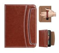 MoKo Custodia in pelle con Cinturino da Polso per 7"Kindle Paperwhite(12a Gen-2024) Kindle Colorsoft 2024&2025,Custodia Sottile in PU con Chiusura Magnetica Auto Sonno/Sveglia e Porta Carte,Marrone