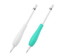MoKo Custodia in silicone per Apple Pencil - [design anti-rotolamento, forma triangolare ergonomica] Custodia di protezione morbida supporto grip per penna Apple Pencil 1st / 2nd Generation - Bianco +