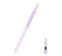 MoKo Custodia in Silicone per Apple Pencil (USB-C), Cover Protettiva con Colori sfumati, Compatibile con iPencil Magnetico, Presa Perfetta, Cappuccio Trasparente, Viola Lavanda Gradiente