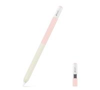 MoKo Custodia in Silicone per Apple Pencil (USB-C), Cover Protettiva con Colori sfumati, Compatibile con iPencil Magnetico, Presa Perfetta, Cappuccio Trasparente, Tè al Latte Rosa Gradiente