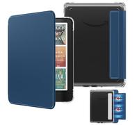 MoKo Custodia Magnetica Staccabile per 7" Kindle Paperwhite 12a Gen 2024&Kindle Colorsoft 2024/2025,Ultra Chiaro Luce Posteriore Antigraffio e Copertura a Conchiglia con Auto Wake/Sleep,Blu Mare Scuro