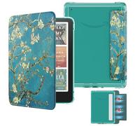 MoKo Custodia Magnetica Staccabile per 7" Kindle Paperwhite 12a Gen 2024&Kindle Colorsoft 2024/2025,Chiaro Luce Posteriore Antigraffio e Copertura a Conchiglia con Auto Wake/Sleep, Albicocchi in Fiore