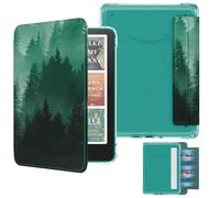 MoKo Custodia Magnetica Staccabile per 7" Kindle Paperwhite 12a Gen 2024 & Kindle Colorsoft 2024/2025,Chiaro Luce Posteriore Antigraffio e Copertura a Conchiglia con Auto Wake/Sleep, Foresta Verde