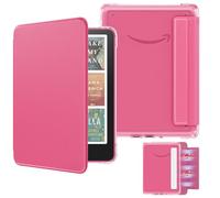MoKo Custodia Magnetica Staccabile per 7" Kindle Paperwhite 12a Gen 2024 & Kindle Colorsoft 2024/2025,Ultra Chiaro Luce Posteriore Antigraffio e Copertura a Conchiglia con Auto Wake/Sleep,Rosa lampone
