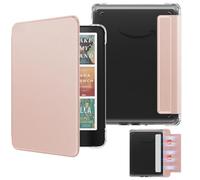 MoKo Custodia Magnetica Staccabile per 7" Kindle Paperwhite 12a Gen 2024 & Kindle Colorsoft 2024/2025,Ultra Chiaro Luce Posteriore Antigraffio e Copertura a Conchiglia con Auto Wake/Sleep, Oro Rosa