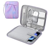 MoKo Custodia Morbida con Maniglia per Tablet da 9"-11", per iPad Pro 11 M4 2024/11 pollici iPad Air M2 2024/i-Pad 10a 10,9 2024/iPadAir 5/4 10,9, Galaxy Tab S9/S8/S7/A9+/A8/A7, Fantasia Viola