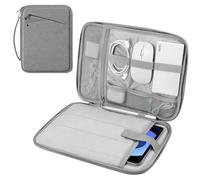MoKo Custodia Morbida con Maniglia per Tablet da 9-11 Pollice, per iPad Pro 11 M4 2024/11 pollici iPad Air M2 2024/iPad 10a 10,9 2024/iPad Air 5/4 10,9, Galaxy Tab S9/S8/S7/A9+/A8/A7, Grigio Chiaro