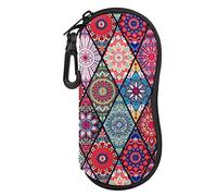 MoKo Custodia morbida per occhiali da sole,custodia ultra leggera di archiviazione in neoprene con chiusura a cerniera e clip per cintura per occhiali, cornici, matite, carte, Datura