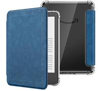 MoKo Custodia per 6" E-reader(11a Gen 2024/2022), Cover Posteriore in TPU Ultra Trasparente Morbida e Flessibile con Auto Sonno/Sveglia per e-reader 11a Gen 2024, Non per BOOX e Kobo,Twill Vintage Blu