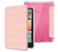 MoKo Custodia per 7" Kindle Paperwhite 12a Gen 2025/2026 & Kindle Colorsoft 2024/2025,Trasparente Morbido Flessibile Copertura Posteriore TPU Scintillante, Non Adatto a Kobo Libra, Rosa Chiaro Lucido