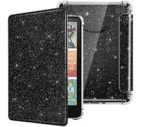 MoKo Custodia per E-Reader 7" 12a Gen 2024/2025, Cover Posteriore in TPU Ultra Trasparente Morbida e Flessibile con Glitter Light Shell con Auto Wake/Sleep, Non adatto a BOOX e Kobo, Nero Glitterato
