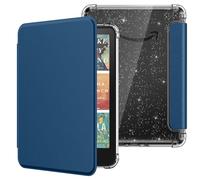 MoKo Custodia per E-Reader 7" 12a Generazione 2024/2025, Cover Posteriore in TPU Trasparente, Morbida e Flessibile con glitter Light Shell con Auto Wake/Sleep Non adatto a BOOX e Kobo, Blu Mare Scuro