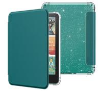 MoKo Custodia per E-Reader 7" 12a Generazione 2024/2025, Cover Posteriore in TPU Trasparente, Morbida e Flessibile con glitter Light Shell con Auto Wake/Sleep Non adatto a BOOX e Kobo, Verde Giada