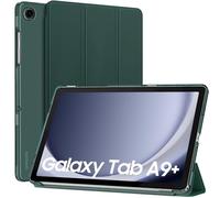 MoKo Custodia per Galaxy Tab A9+/A9 Plus 11 Pollici 2023, Cover Protettiva Sottile con Supporto e Retro Rigido Traslucido in PC per Tab A9 Plus SM-X210/X216/X218, Auto Sveglia/Sonno, Verde Notte