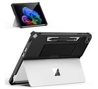 MoKo Case per il Nuovo Microsoft Surface Pro 12" 2025, Copertura Protettiva Rugged All-in-One con Supporto Posteriore per Penna e Cinghia per la Mano, Compatibile con la Tastiera Type Cover, Nero