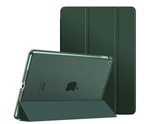 MoKo - Custodia per iPad 10,2", iPad 9a generazione 2021/iPad 8a generazione 2020/iPad 7a generazione 2019, parte posteriore rigida e sottile, accensione e spegnimento automatico, verde notte