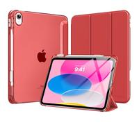 MoKo Custodia per iPad 11 Pollici (A16) 11a Generazione, iPad 10a Gen 10,9" 2022 con Portapenna, iPad 10a Gen Cover Trifold Sottile e Leggera con Retro in PC Rigido Traslucido, Lbisco