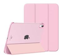 MoKo Custodia Compatibile con iPad 10a Generazione 2022, iPad 10,9" Cover Custodia con Coperchio Tripieghevole, Retro Traslucido in Pelle PU e PC, Auto Riattivazione e Standb, Bouquet Rosa