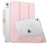 MoKo Custodia per iPad Air 11 Pollici M4/M3/M2 2026/2025/2024, Custodia iPad Air 5a/4a Gen. 10,9" 2022/2020, Cover in TPU Morbido Trifold Sottile, Cover Sottile, Auto Sveglia/Sonno,Rosa Trasparente