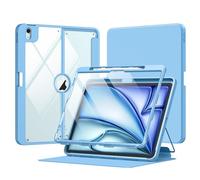 MoKo Custodia per iPad Air 13" (M4/M3/M2) 2026/2025/2024 con portapenne, resistente custodia per iPad Air da 13 pollici con pellicola protettiva, retro trasparente, protezione per lenti, supporto