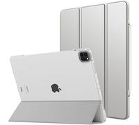 MoKo Custodia per iPad Air 13 Pollici 2024/ iPad PRO 12,9 (6a/5a Gen. 2022/2021), Cover Sottile con Retro in PC Rigido Traslucido, Supporta Touch ID e Pencil Pro/2a/USB-C, Argento