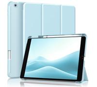 MoKo Custodia per iPad di 9a, 8a e 7a Gen da 10,2 Pollici, Cielo Blu | 2021/2020/2019, custodia per iPad con portapenne per Apple Pencil, custodia sottile con supporto, auto sveglia/sonno