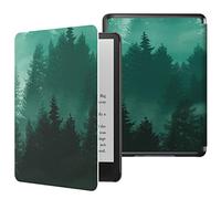 MoKo Custodia per Kindle Paperwhite 11ª Generazione (Modello 2021), Schermo da 6,8", Custodia Protettiva in Policarbonato di Stile Semplice e Elegante, Foresta Verde