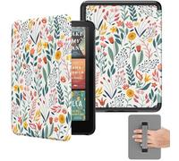 MoKo Custodia Compatibile con 7" Kindle Paperwhite(12th Gen-2024) e Kindle Colorsoft Signature Edition 2024, Custodia Leggera con Cinghia Auto Wake/Sleep per Kindle Paperwhite 2024, Fiori