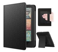 MoKo Custodia Compatibile con 7"/6.8" Kindle Paperwhite(12th/11th Generazione 2024/2021), Magnete Riattivazione e Standby, Con Supporto Verticale e Cinturino, Nero