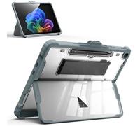 MoKo Custodia per Microsoft Surface Pro 12" 2025, Copertura Protettiva Trasparente Resistente All-in-One con Supporto Multiangolare, Portapenne e Cinturino da Polso, Tastiera Type Cover, Ice+Oceano
