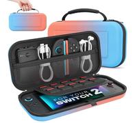 MoKo Custodia per Nintendo Switch 2 2025, Custodia da Viaggio Protettiva Portatile per Switch 2 Console Accessori, Cover di Grande Capacità con 10 Slot per Cartucce e Tasche, Arancione Gradiente