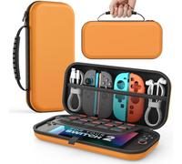 MoKo Custodia per Nintendo Switch 2 2025, Custodia da Viaggio Rigida Protettiva Portatile per Switch 2 Console Accessori, custodia sottile Cover con 10 Slot per Cartucce e Tasche, Arancione