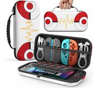 MoKo Custodia per Nintendo Switch 2 2025, Custodia da Viaggio Rigida Protettiva Portatile per Switch 2 Console Accessori, custodia sottile Cover con 10 Slot per Cartucce e Tasche, Palla Rossa