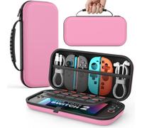 MoKo Custodia per Nintendo Switch 2 2025, Custodia da Viaggio Rigida Protettiva Portatile per Switch 2 Console Accessori, custodia sottile Cover con 10 Slot per Cartucce e Tasche, Rosa