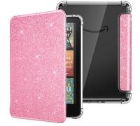 MoKo Custodia per Nuovo 7" E-Reader, Custodia Posteriore in TPU Trasparente Morbida e Ultra-flessibile con Auto Sonno/Sveglia, Non per BOOX & Kobo, Rosa Brillante