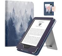 MoKo Custodia per Nuovo Kindle da 6" (11a Generazione, 2024/2022)/(10a/8a Generazione, 2019/2016), Cover a Conchiglia in PU Iltraleggera con Funzione Auto Wake/Sleep per Kindle 2024, Foresta Grigia
