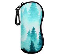 MoKo Custodia per Occhiali da Sole, Astuccio Portatile a Cerniera di Neoprene Morbido con Clip da Cintura, per Occhiali, Montature, Cosmetici, Chiavi, Penne, Schede, ECC - Inchiostro Foresta