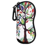 MoKo Custodia per occhiali da sole - [Ultra Lightweight] in neoprene con chiusura lampo per occhiali, cornice, custodia portatile per chiavi, matite, carte, albero fortunato