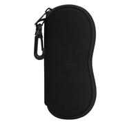MoKo Custodia per occhiali da vista, morbida custodia in neoprene con cerniera, custodia protettiva per occhiali da sole con clip, per uomini e donne, A - nero., Taglia unica
